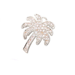 CZ7748 Gold Green CZ Micro Pave Coconut Palm Tree Charm Pendants