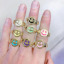 RA1037 Fashion  colourful copper smile face women Ring, trendy  brass smily faces ladies ring