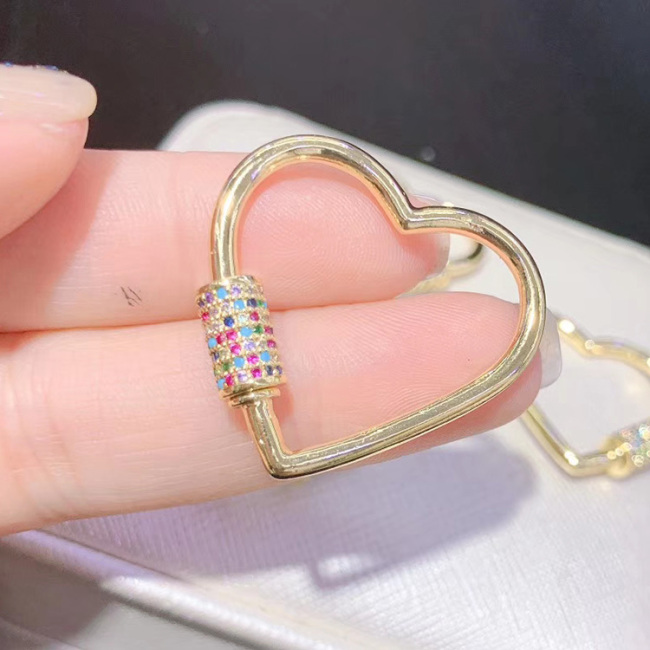 CZ7840 New Chic Enameled Jewelry Charm Pendant New Enamel Rainbow Square shape Screw Clasps Locks