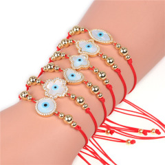 BC1277 Fashion Adjustable Red String Evil Eyes Charms Bracelet , Hand Heart Flower Shape Eye Bracelet For Gifts
