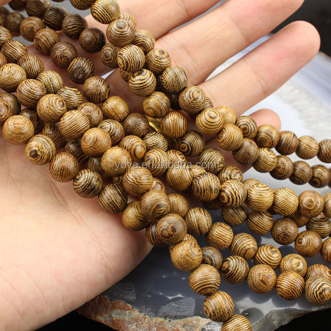 SB0710 African Senna Siamea Wood Prayer Buddha Mala Meditation Beads
