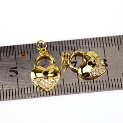 CZ8199 Dainty Gold Plated Brass Padlock Lock Charm Pendant ,Love Jewelry Making Supply