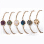 BRH1201 New Style Small Rose Gold Brass Beaded Bracelet,Round Quartz Bracelet For Women
