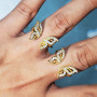 RM1117 Chic Dainty Bling Crystal Gold Plated CZ Micro Pave Butterfly Rings for Women Ladies,Diamond Finger Rings