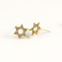 EC1244 Earring Findings Gold CZ Micro Pave Fish Heart Eye Cross Star Skull Stud Earring Post with Connector Open Ring Loop