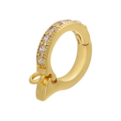 CZ8514 18K Gold Plated CZ Pave Pendant Connector Hanger, Openable Pendant Charm Hanger Bails for DIY Necklace and Bracelet