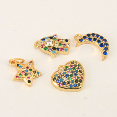 CZ7603 Mini Minimal CZ Jewelry Charms Tiny Small Dainty CZ Micro Pave Charms