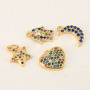 CZ7603 Mini Minimal CZ Jewelry Charms Tiny Small Dainty CZ Micro Pave Charms