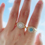 RM1347 18K Gold CZ Baguette Ring Eternity Statement Stacking Rings Gift for Her  Engagement Ring Gift for Her
