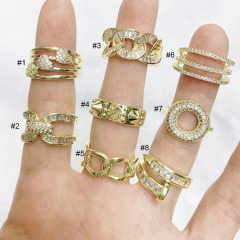RM1382 Chic 18k gold CZ Baugette Cluster Heart Spike Rings For Ladies Girls