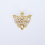 CZ8336 Mini 18K Gold Plated rainbow CZ Micro Pave Butterfly Charm Pendant Dainty Tiny Jewelry