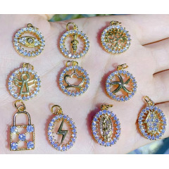 CZ8467 mini micro pave cz evil eyes figure Female Figure body,angel crown,starfish,mary hamsa hand lightning halo charm pendant CZ8467 mini micro pave cz evil eyes figure Female Figure body,angel crown,starfish,mary hamsa hand lightning halo charm pendant