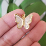 CZ8323 18k Gold Plated CZ Zircon Micro Pave Crystal Rhinestone Butterfly Charm Pendant for Necklace Jewelry Making