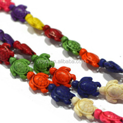 TB0244 Multicolor Howlite Turquoise Turtle Beads,Magnesite Turtle Beads