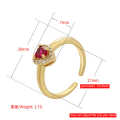 RM1203  Fashion  colourful CZ heart  women Ring, trendy  brass cubic zircon  ladies Ring