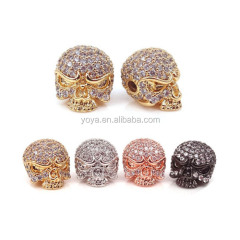 CZ6955 CZ Micro Pave Skull Beads,Cubic Zirconia Skull Beads,Diamond Pave Skull beads