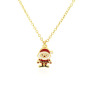 NM1221 New Party Favors Xmas Gift 18K Gold Plated CZ Micro Pave Enamel Christmas Tree Santa Chain Necklace