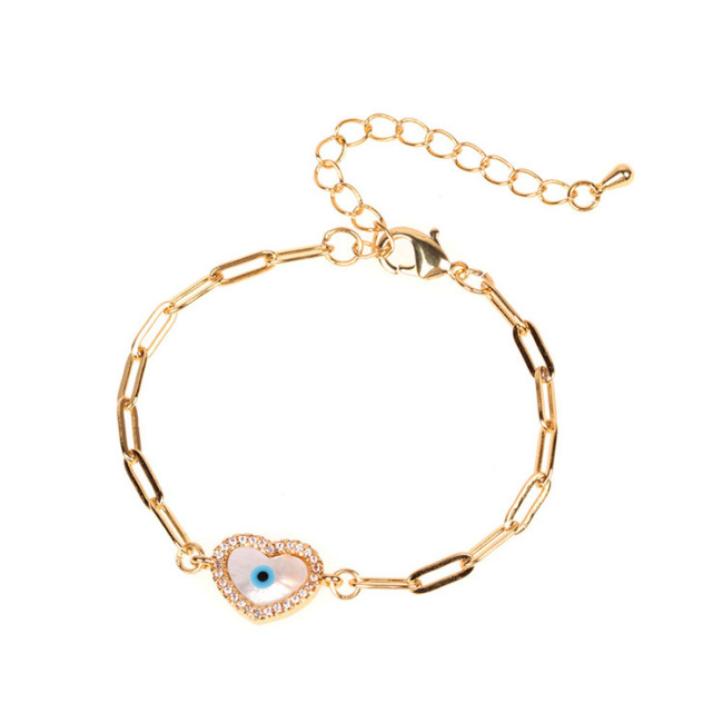BC1276 Adjustable Evil eyes Hamsa Hand Charms bracelets,CZ Heart Hand Shape Greek Shell Evil eyes Bracelet