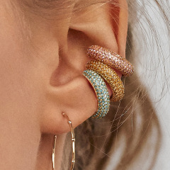 EM1096 Fashion Crystal PaveHuggie Hoop Cartilage Earrings for Women Girls