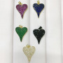 CZ8158 18k Gold Colorful Zircon CZ Micro Pave Love Heart Necklace Accessories Elongated Love Heart Pendant For Jewelry Making
