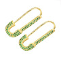 EC1201 Dainty Gold Plated Diamond Micro Pave Rainbow Cubic Zirconia cz Safety pin Earring for Women Gift