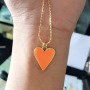 NM1056 2021 Fashion Spring Jewelry Gold Plated Enamel Love Heart Pendant Chain Necklace ,Valentine's Day Gift For Lover Mom