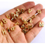 JS1511 High Quality Small Thin Mini 18k Gold Plated Small Alphabet Initial letter charm pendant