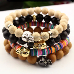 BN5305 gemstone beads stretch bracelet tiger eye and cube hematite men bracelet