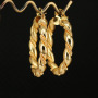 EM1156 Large Bohemian Bold 18k Gold  PlatedTwisted Hoop Earrings, Bolo Chunky Circle Earrings, Gold Statement Hoops for Women