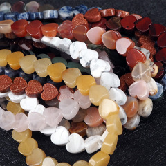 SB7157 Hot Sale Natural Semiprecious Stone Flat Heart Beads,Gemstone Flat Heart Shaped Jewelry Beads