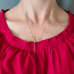 NZ1161 Chic 18k gold plated Diamond CZ Micro Pave Tennis Heart Love Mama Necklace for women Mom