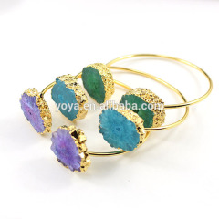 BRH1522 Natural solar stalatite quartz flower drusy bangle for women, fashion druzy quartz stalactite bangle bracelet BRH1522 Natural solar stalatite quartz flower drusy bangle for women, fashion druzy quartz stalactite bangle bracelet
