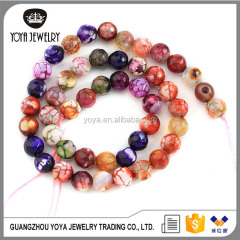 AB0610 Newest colorful faceted crackle fire agate stone beads,natural loose fire agate beads in wholesale