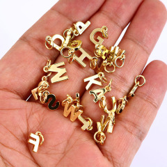 JS1502 High Quality Small Thin Mini 18k Gold Plated Small Alphabet Initial letter charm pendant