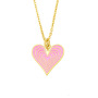 NZ1202 fashion heart pendant ladies enamel necklace ,charm copper pendants  custom stainless steel O chain women necklace