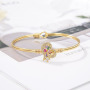 BA1034 18k Gold Plated Diamond  Star Moon Heart Bracelet For Women