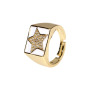 RM1206 Hot Selling Enamel 18k Gold Plated Star Square Adjustable Rings for Ladies