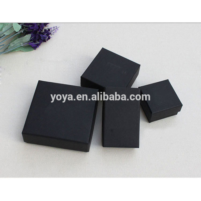 P150405 Can Custom logo printed foam filled bracelet jewelry boxes,Black Kraft Paper Necklace Bracelet Ring Earring Display Box