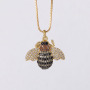 NZ1071 Chic Dainty Cute CZ Micro Pave Bee Charm Pendant Necklace