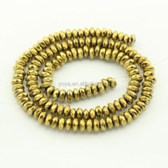 HB3105 6X3mm Gold Plated Hematite Faceted Rondelle Spacer Beads,6mm gold jewelry spacer beads HB3105 6X3mm Gold Plated Hematite Faceted Rondelle Spacer Beads,6mm gold jewelry spacer beads