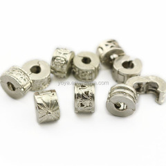 JS1391 Big hole silver metal clip lock stopper beads