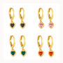 EC1784 Fashion Dainty Multicolor Women Drop  Earrings, Charm Tiny Rainbow Heart Hoop Earring For Ladies