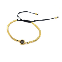 BC1358 Dainty 18k Gold Beads CZ Cubic Zirconia Charm Macrame Bracelets for Women,fashion jewelry 2021 bracelet