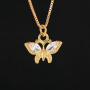 NZ1166 Chic Dainty 18k gold plated cz micro pave butterfly pendant necklace for women ladies