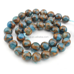 SB6657 Gold Lines Turquoise Mosaic Stone Beads,Blue Jasper Beads,Goldblue Quartz Beads
