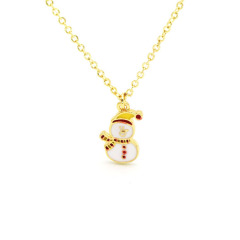 NM1221 New Party Favors Xmas Gift 18K Gold Plated CZ Micro Pave Enamel Christmas Tree Santa Chain Necklace