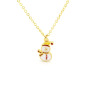 NM1221 New Party Favors Xmas Gift 18K Gold Plated CZ Micro Pave Enamel Christmas Tree Santa Chain Necklace