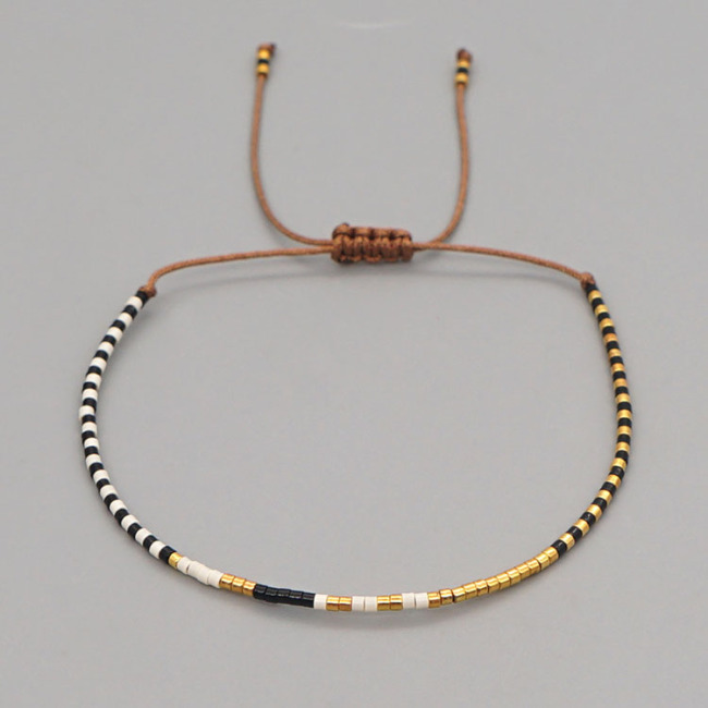 BRH1011 dainty Petite mini tiny seed beaded string Layering bracelet