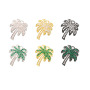 CZ7748 Gold Green CZ Micro Pave Coconut Palm Tree Charm Pendants