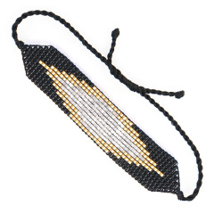 BG1091 Black Red Chic Loom Miyuki Seed Beads Bracelet Good Luck Evil Turkish Eye Adjustable Amulet Charm Bracelet